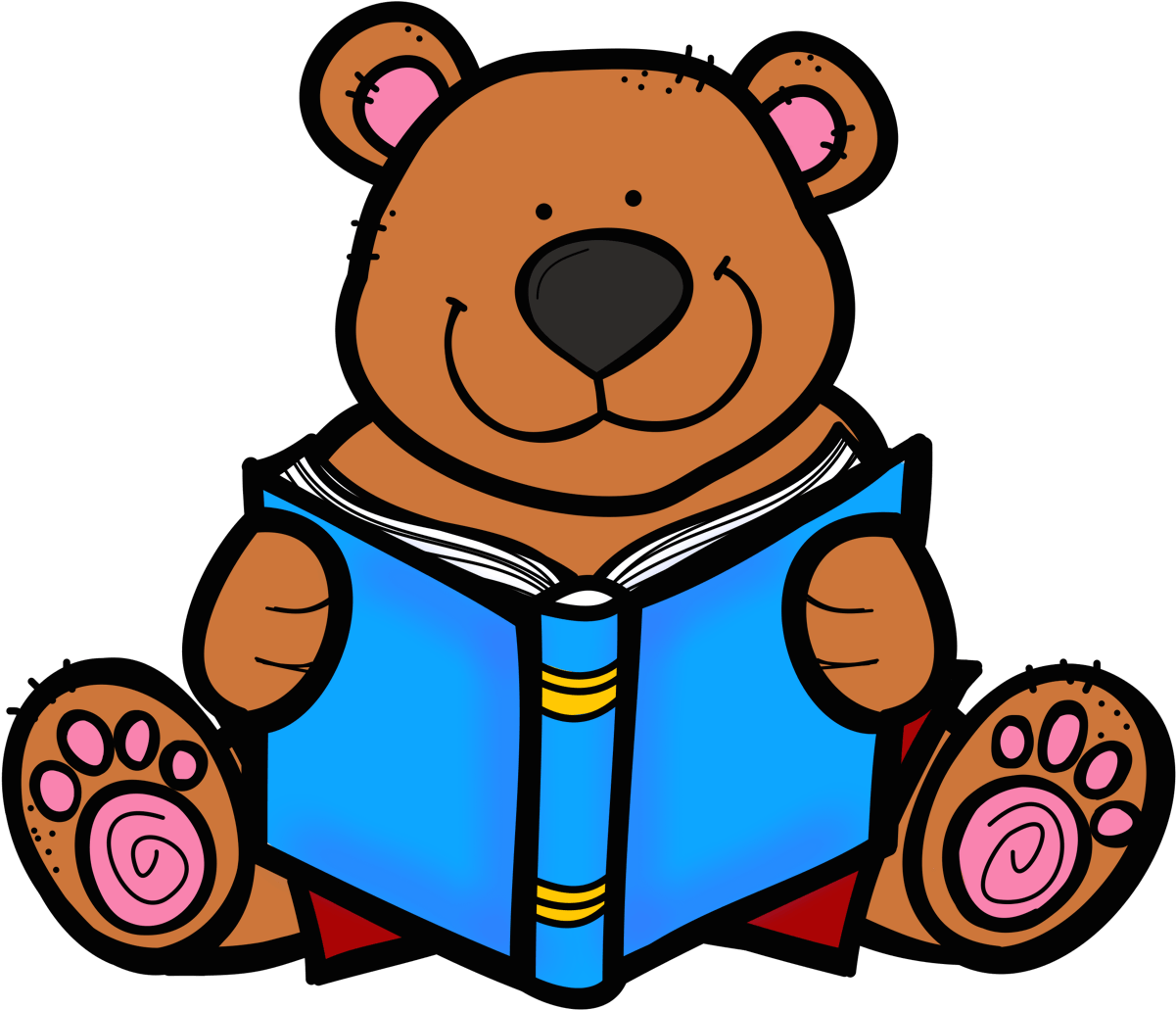 Book Corner, Clip Art - Bear With Book Clipart (1370x1105)