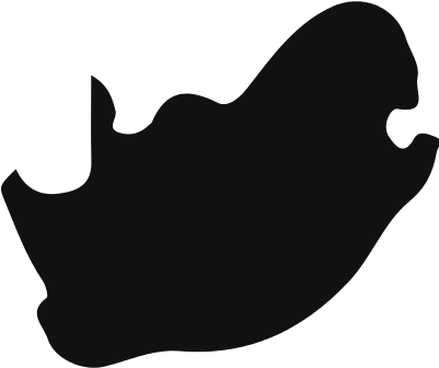 South Africa Country Map Black Shape Vector - South Africa Map Black (400x400)