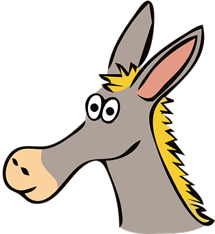 Donkey Animal Mammal Funny Surprised Donke - Donkey Head Clipart (400x340)