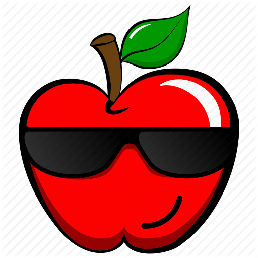 Sunglasses Emoji Clipart Cool - Apples Cartoon (512x512)