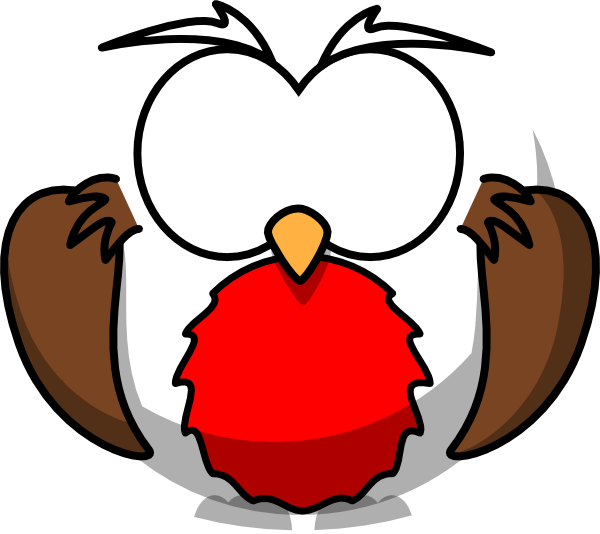 Red Robin Free Clip Art - Cartoon Owl (600x534)