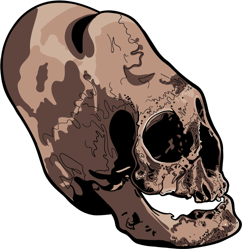 Skull Art Sticker Pack Messages Sticker-6 - Skull (850x850)