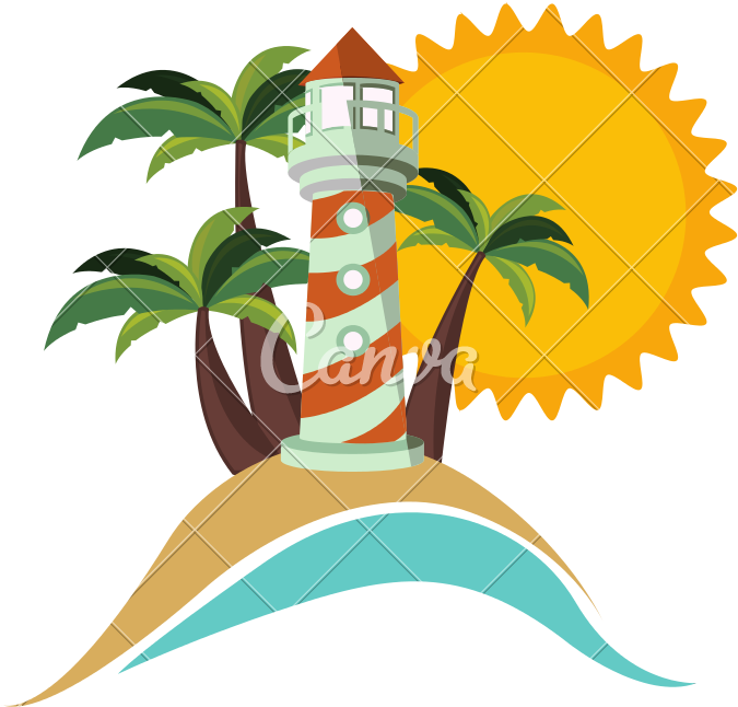 Beach With Lighthouse Icon - Honorable Mention (800x800)