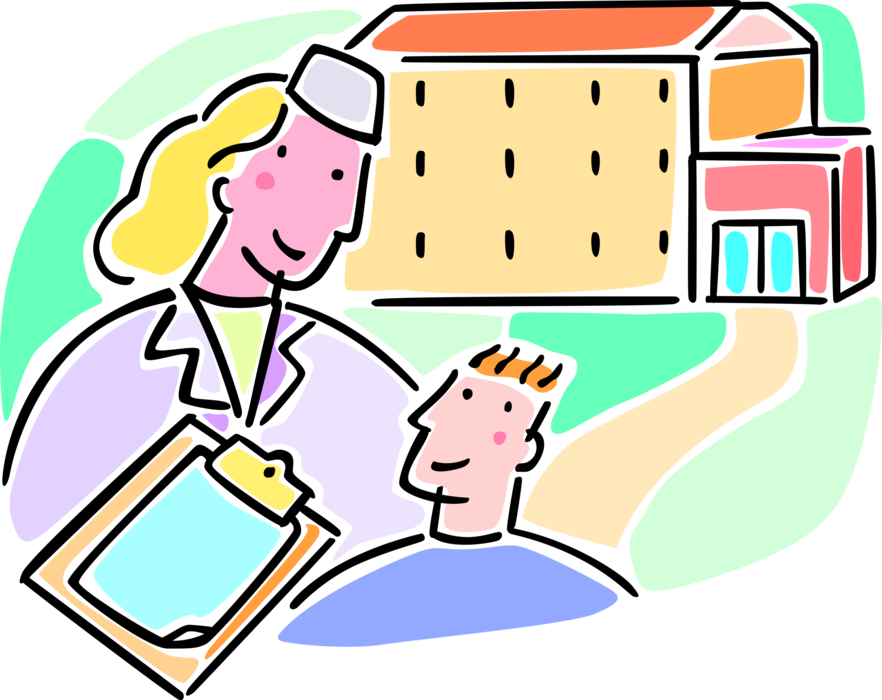 Vector Illustration Of Hospital Medical Nurse With - Vector Illustration Of Hospital Medical Nurse With (882x700)