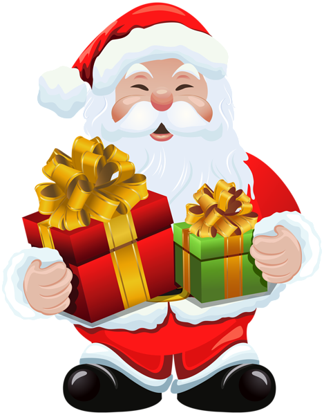 Santa Claus With Gifts Png Clipart Image - Santa Claus With Gifts (469x600)