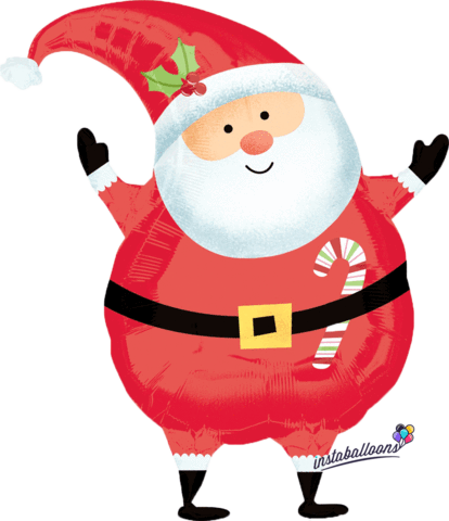 Joyful Santa Claus Christmas Balloon 24" Large - Anagram 18 Inch Junior Shaped Foil Balloon - Joyful (414x480)