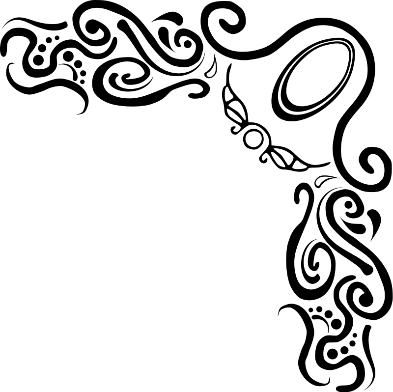 Corner Clip Art Free - Swirl Corner Border Png (800x798)