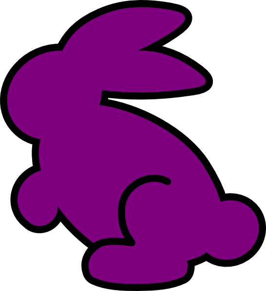 Pink Bunny Clipart - Rabbit Png Purple (546x598)