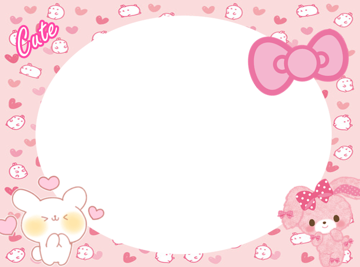Cute Pink Bunny Frame By Thekarinaz On Deviantart - Cute Photo Frame Png (702x521)