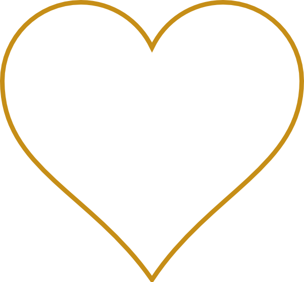 Open Gold Heart Clip Art At Clker - Gold Heart Outline Transparent (600x556)