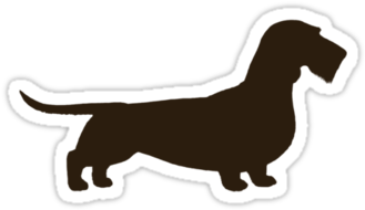 Wire Haired Dachshund Silhouette Waterproof Die-cut - Wire Haired Dachshund Silhouette (375x360)