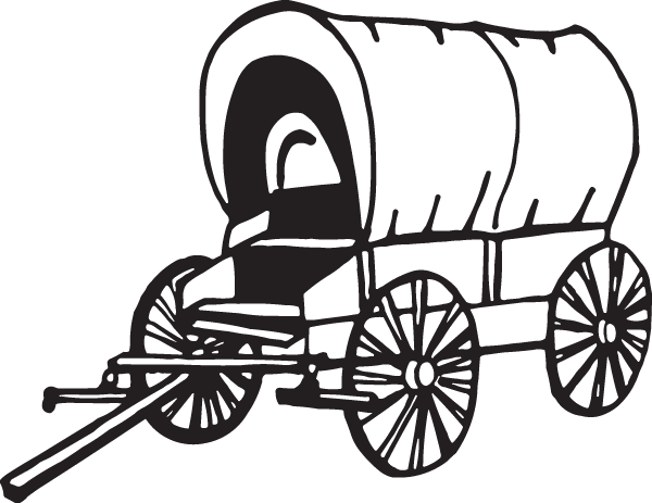 Oregon Trail American Frontier Clip Art Covered Wagon - Covered Wagon Clip Art (600x463)
