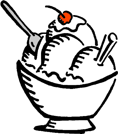 Forest Park Southeast » Ice Cream Social - Black And White Ice Cream Sundae Clipart (550x553)