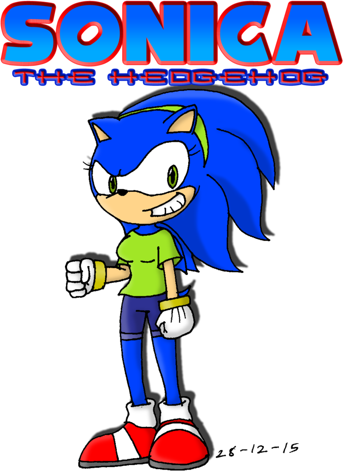Sonica The Hedgehog By Tmntsam - Cartoon (1024x1063)