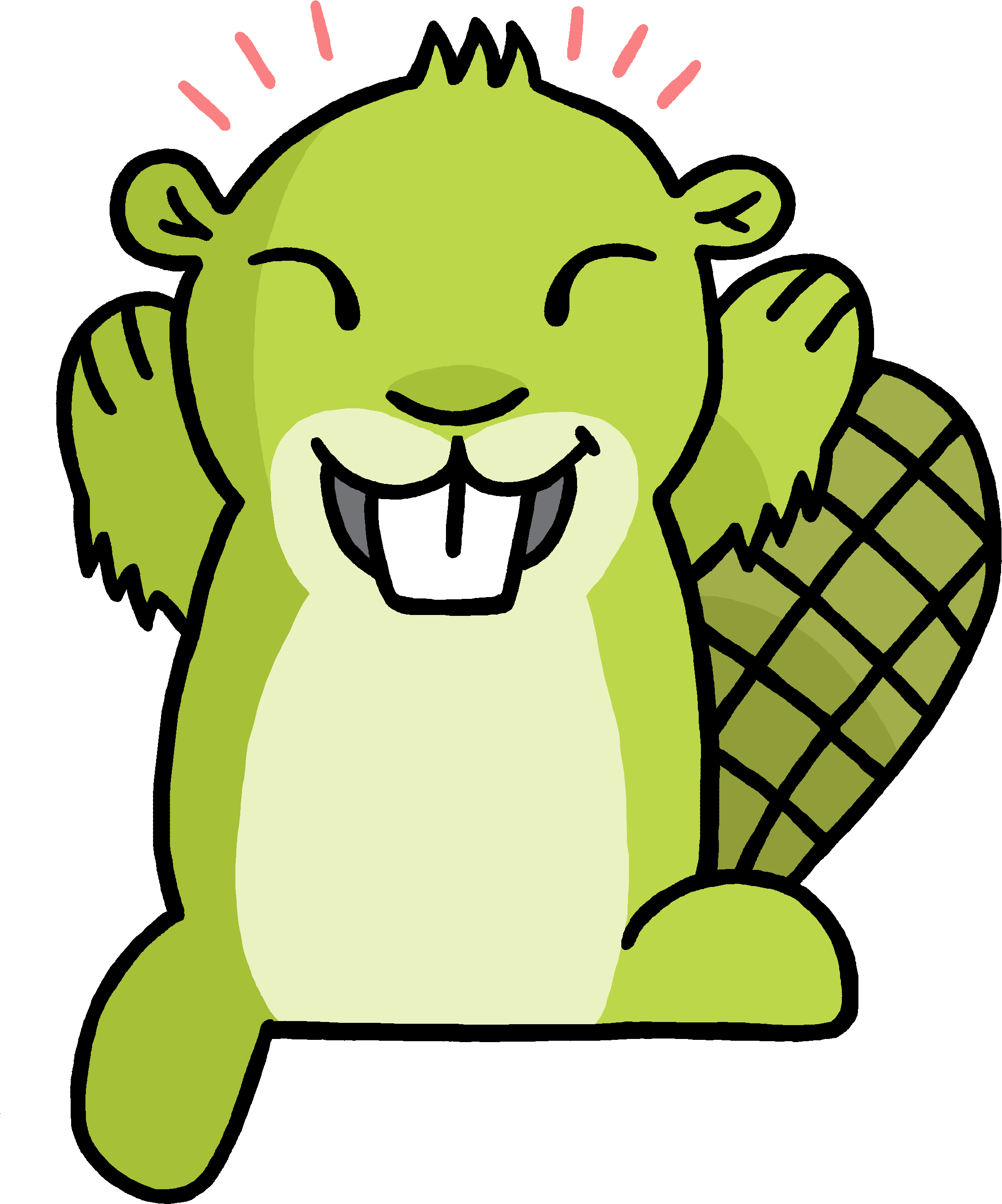 Happy Green Beaver Transparent Png - Adsy Transparent (2823x3127)