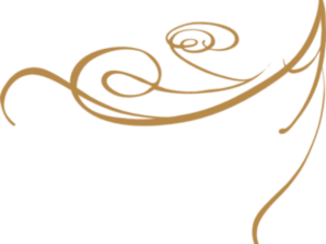 Decorative Line Gold Clipart Clip Art - Transparent Background Gold Swirls (640x480)