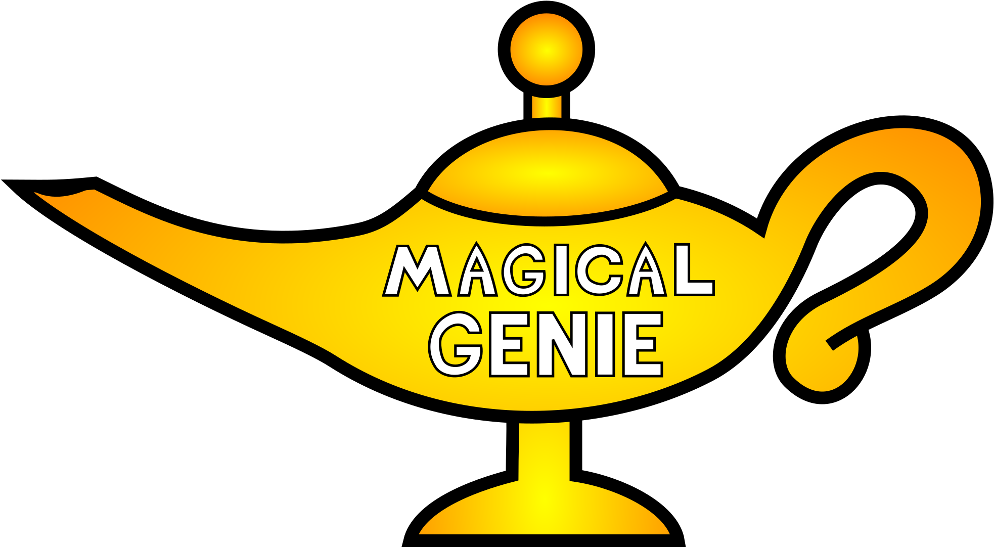 Magic Genie Lamp Clip Art - Magic Genie Lamp Clip Art (2000x1125)