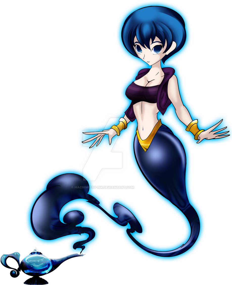 Genie Of The Lamp Betty By Hachimitsu Ink - Cartoon (1024x1325)