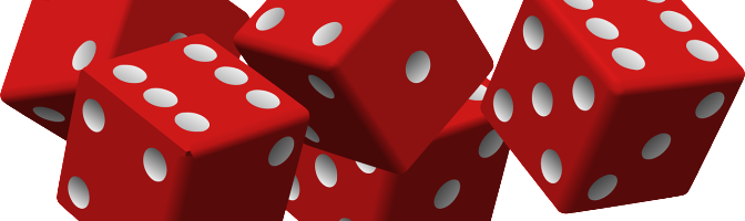 Rolling Dice - Casino Night Clip Art (672x200)
