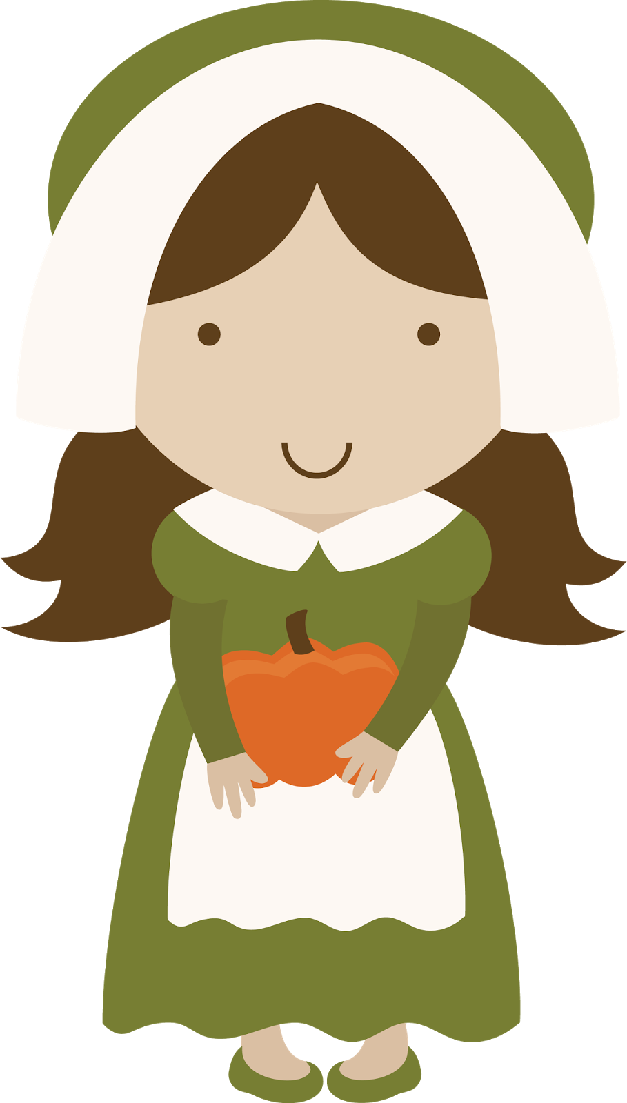Thanksgiving Girl - Clip Art (909x1600)