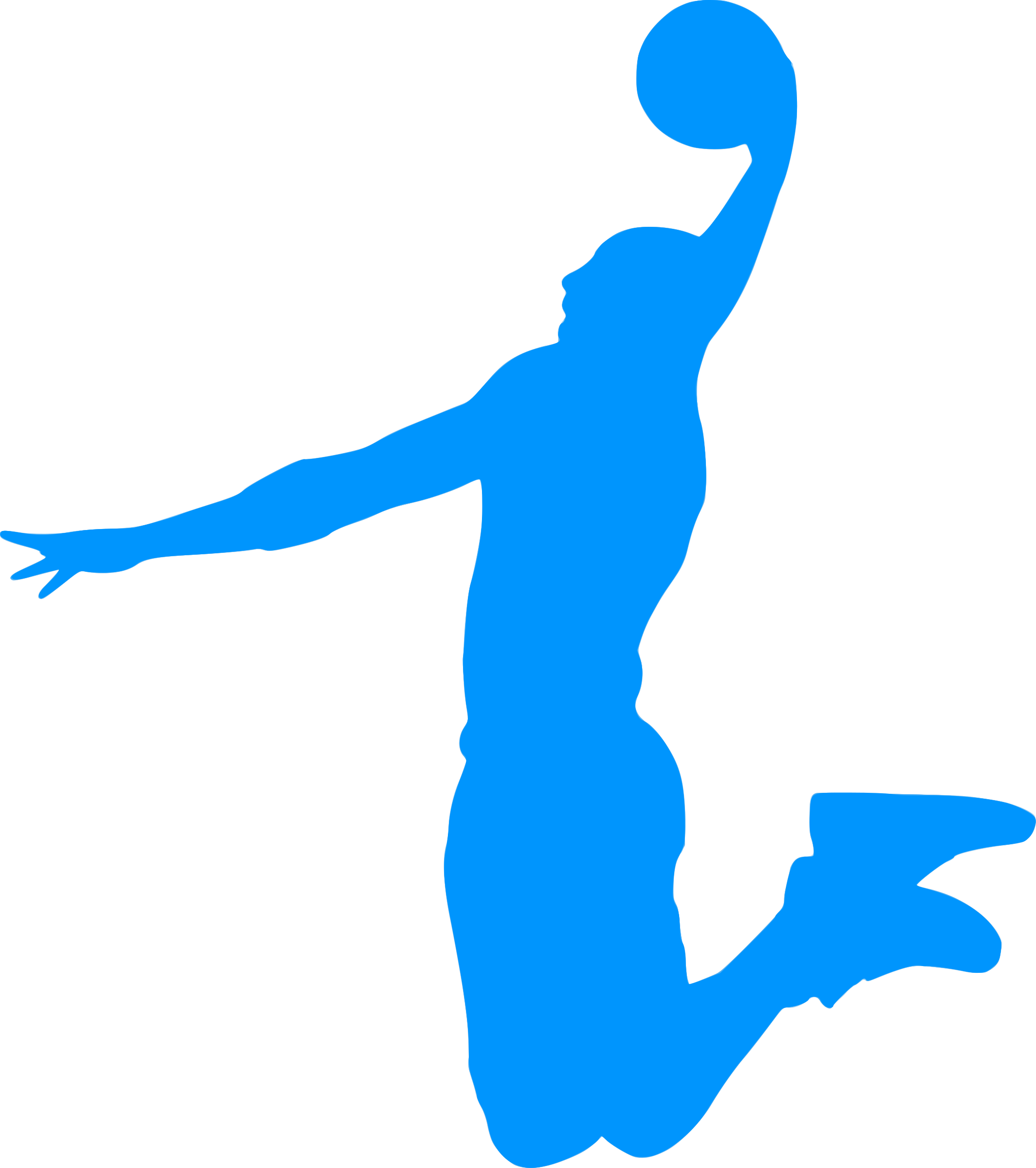Basket 05 - Basketball Silhouette Player Clipart (2128x2400)