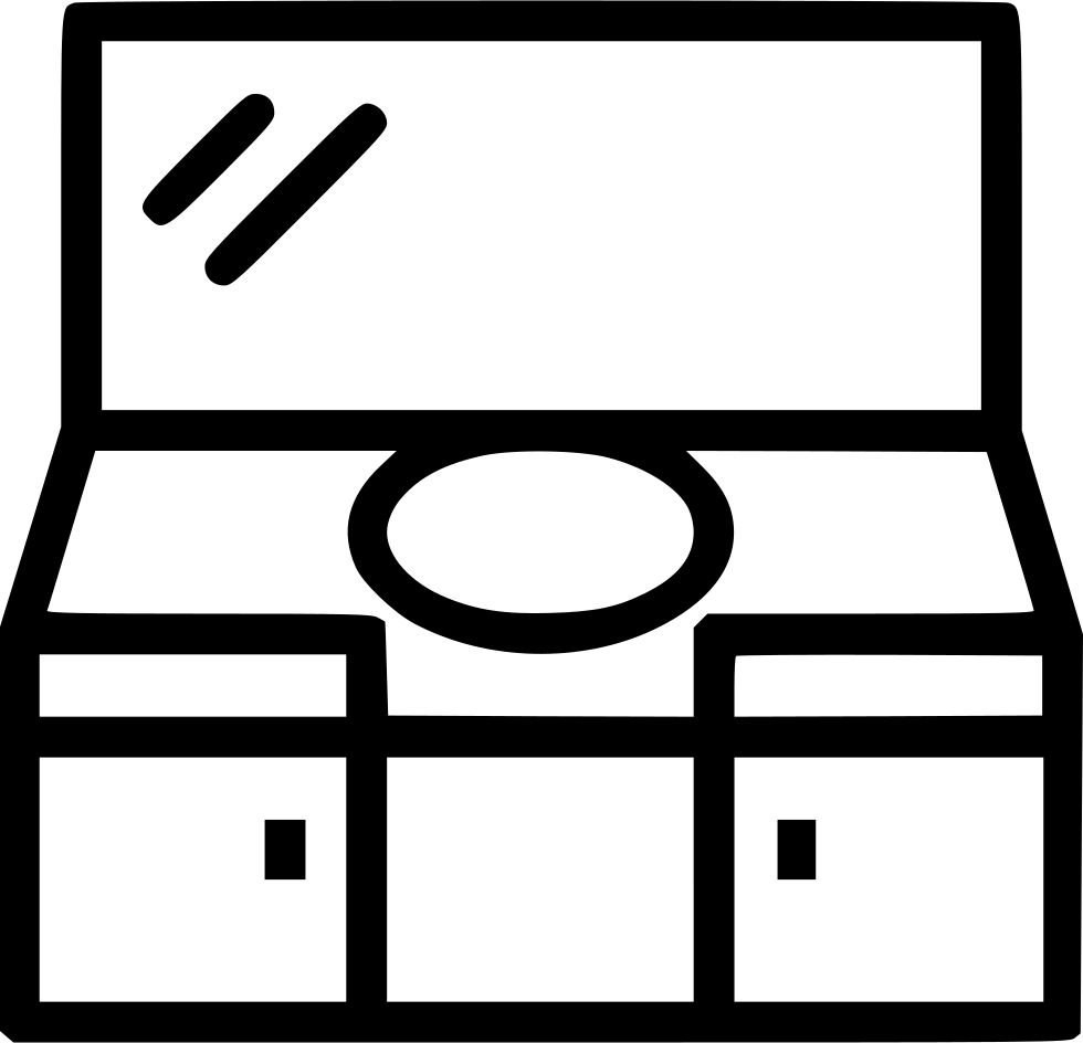Bathroom Sink Mirror Furniture Svg Png Icon Free Download - Electronics (980x944)
