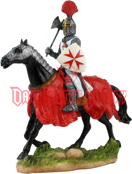 Armored Crusader On Horseback With Axe And Maltese-cross - Crusader On A Horse (630x630)