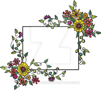 My Floral Doodle Frame 3 By Kalgraphics - Drawing (400x360)