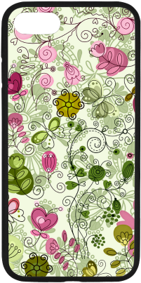 Doodle Flowers Rubber Case For Iphone 7 - Doodle Flowers Wall Tapestry - Small: 51" X 60" By (500x500)