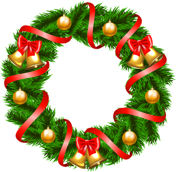 Christmas Wreath Png Clipart Image - Christmas Wreath Clip Art (600x592)
