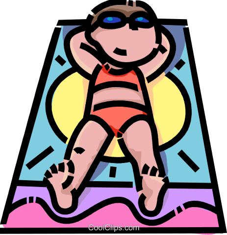 Tanning People Cliparts - Sun Tanning Clipart Transparent (463x480)