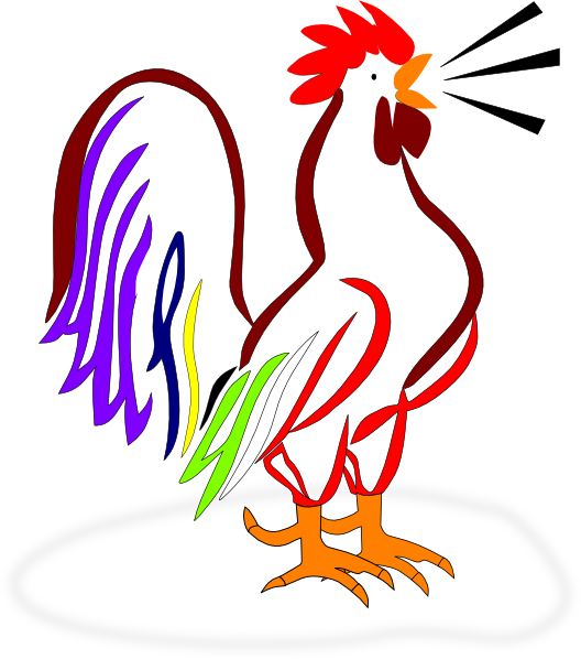 Rooster Emmaus Clip Art At Clker - Rooster Cartoon (528x598)