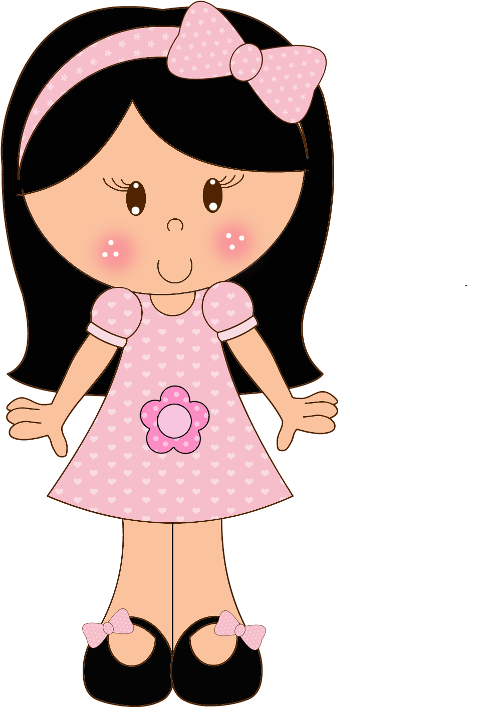 More Information - Little Girl With Black Hair Clipart (1418x1500)