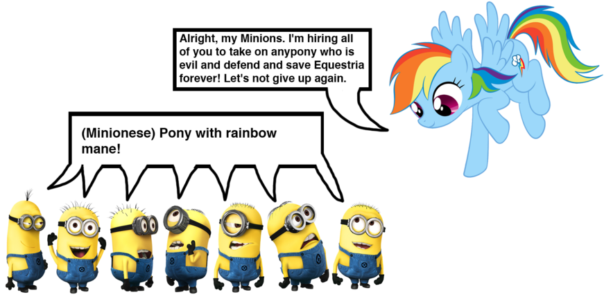 Rainbow Dash And The Minions By Darthranner83 - Despicable Me Minions Edible Cake Strips Cake Topper (1024x528)