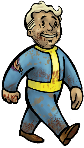 Vault Boy In The Wasteland - Fallout 3 Vault Boy (335x504)