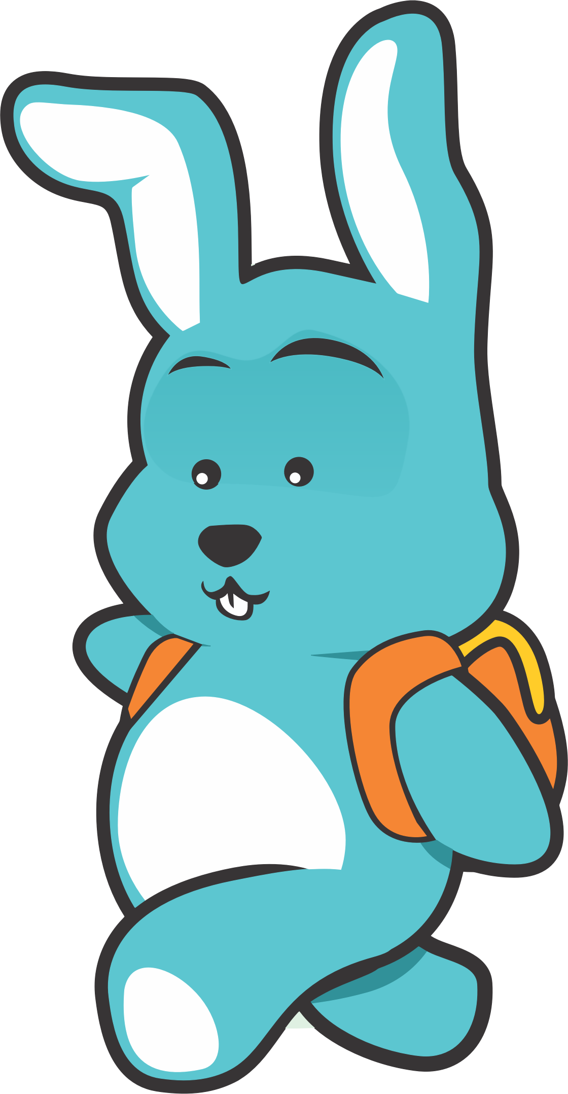 Bunny Character - Blue Rabbit Clipart (1120x2156)