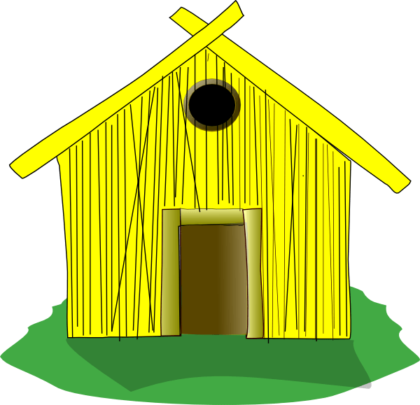 House Of Hay Clipart - Straw House Clip Art (600x579)