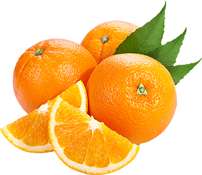 Oranges With Leaf - Orange Png (400x347)
