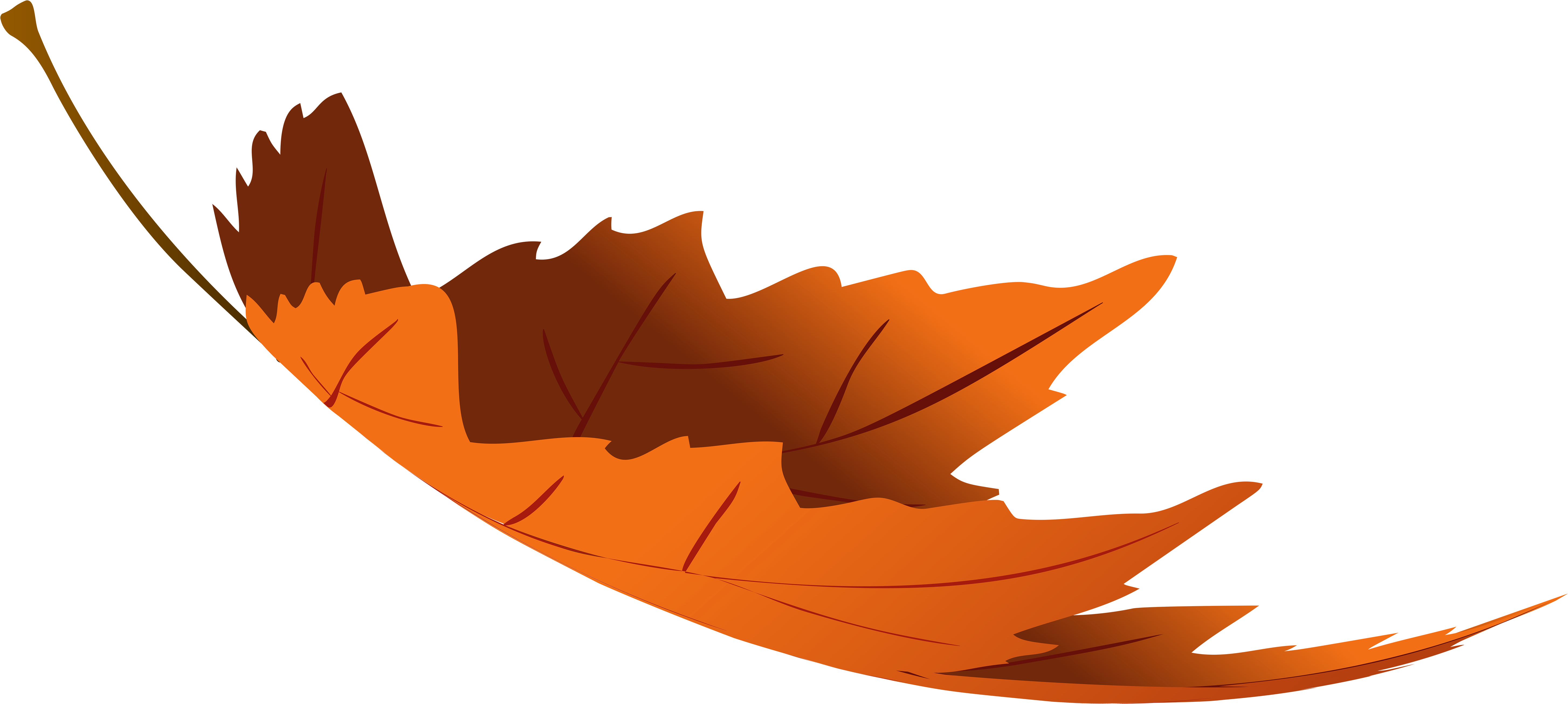 Falling Autumn Leaf Transparent Png Clip Art Image - Autumn Leaf Clipart Png (6000x2683)