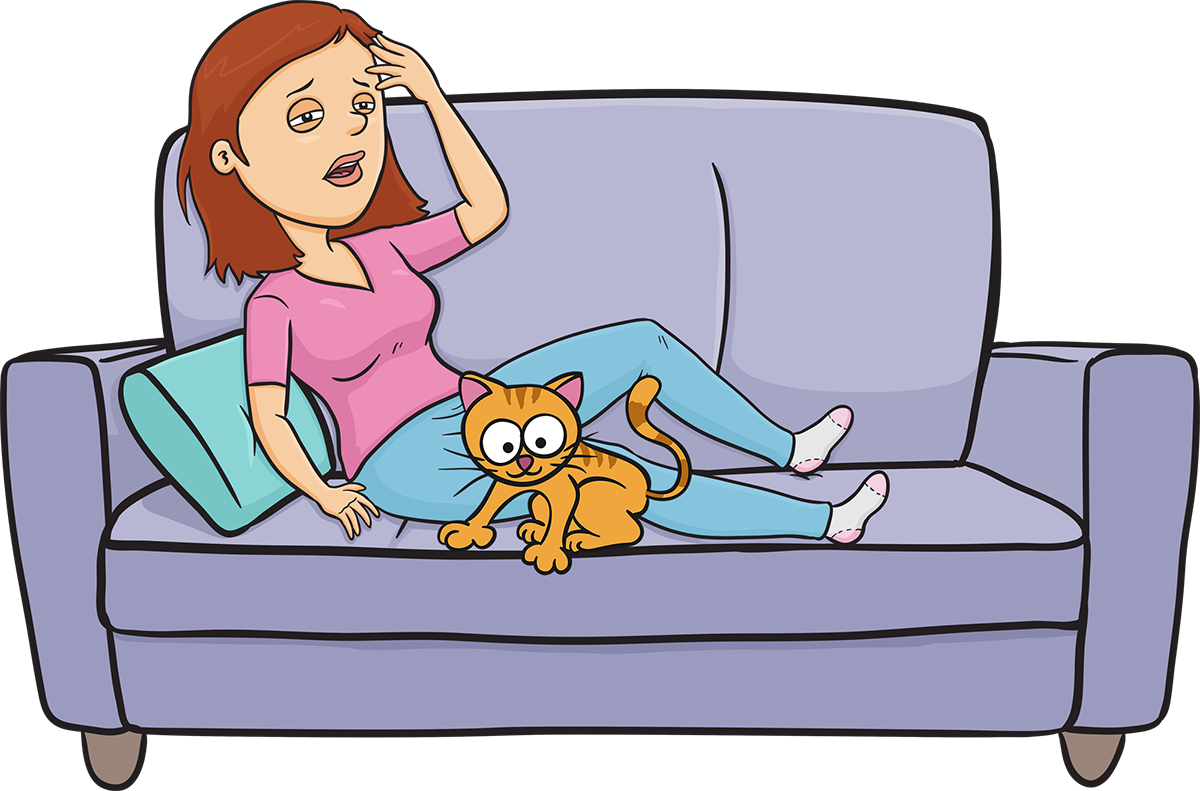 Thinkingunwell - Cartoon Lying On A Couch (1200x791)