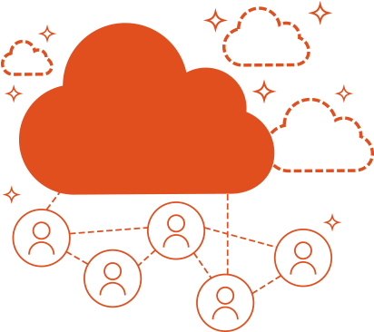 Abstract Image Representing Users Connected To A Dat - Ferrier Pearce Creative Group (550x366)