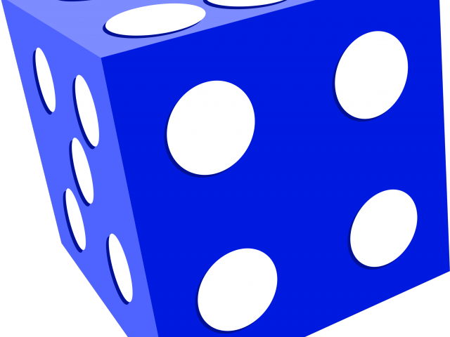 Dice Clipart Blue Dice - Cooles Blau 3d Die Spiel-stück Grußkarte (640x480)