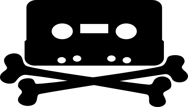 How To Set Use Cassette With Crossed Bones Svg Vector - Home Taping Is Killing Music (600x343)