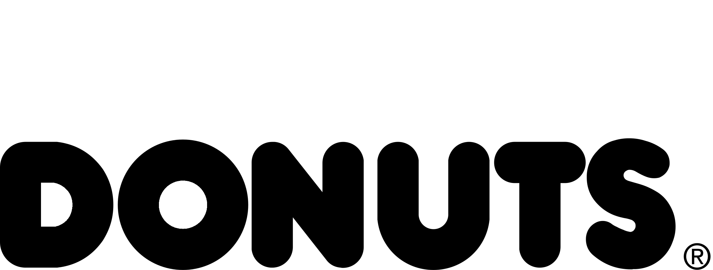 Dunkin' Donuts Logo Black And White - Circle (2400x909)