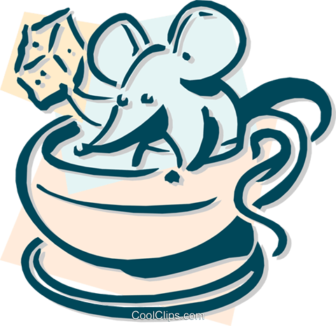 Mouse With A Coffee And Sugar Cube Royalty Free Vector - Mouse With A Coffee And Sugar Cube Royalty Free Vector (480x466)
