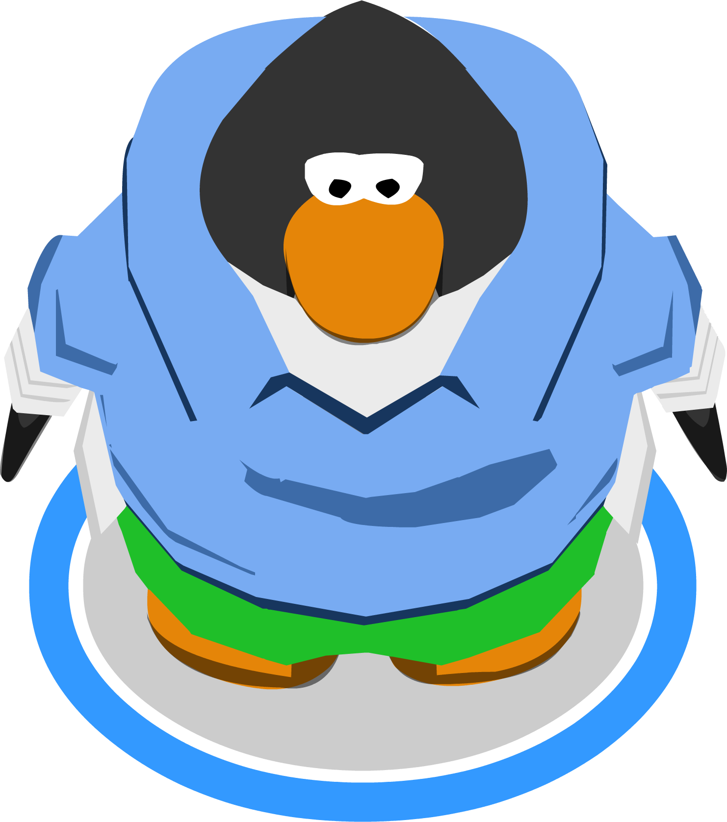 Collared Blue Shirt In-game - Club Penguin Black Belt (1482x1677)