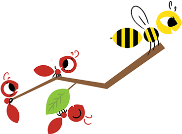 The Ants, The Bee, And The Magical Sugar Cube - Graphic Design (404x316)