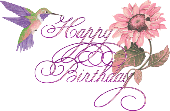 Happy Birthday Purple Flower Images 2 - Happy Birthday Greetings Friend (561x368)