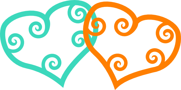 Original Png Clip Art File Swirl Hearts Svg Images - Blue Swirl Heart Bib (600x300)