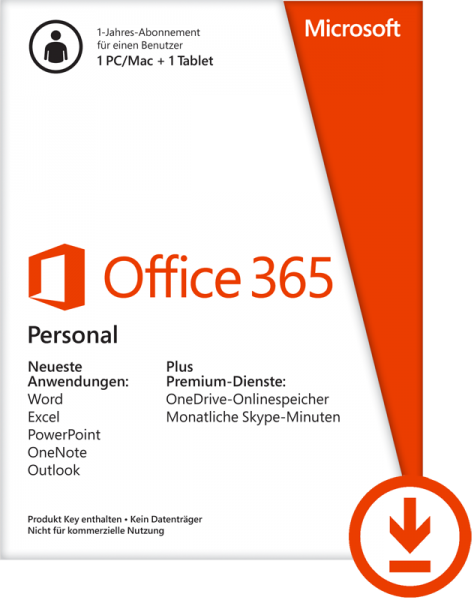 Microsoft Office 365 Personal 1 Pc / 1 Mac 1 Tablet - Microsoft Office 365 - Windows - All Languages (474x600)
